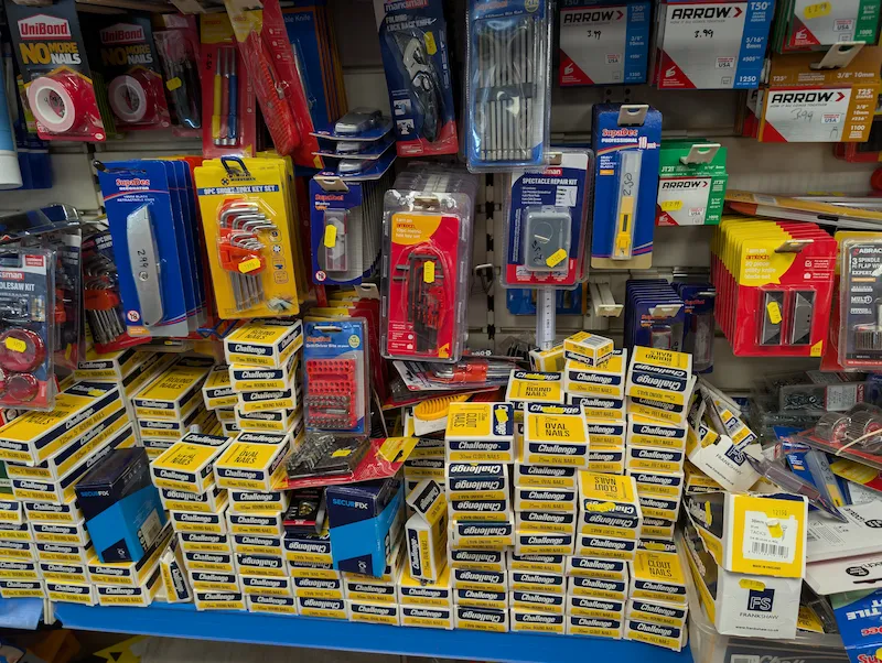 Screws, nails and fixings