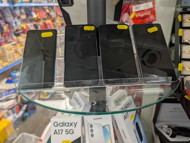 Selected mobile phones and accessories available in store